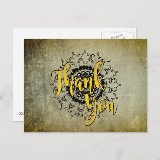 Mandala Damask Hartelijk dank Yoga Meditation Heal Briefkaart (Voorkant / Achterkant)