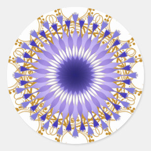Mandala Damask Lotus Bloemkunst Ronde Sticker