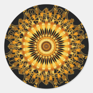 Mandala Damask Lotus Bloemkunst Ronde Sticker