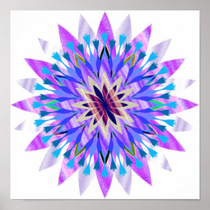 Mandala Damask Lotus Flower Art Elegant Poster