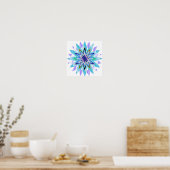 Mandala Damask Lotus Flower Art Elegant Poster (Keuken)