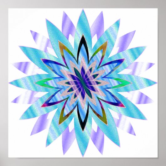 Mandala Damask Lotus Flower Art Elegant Poster (Voorkant)