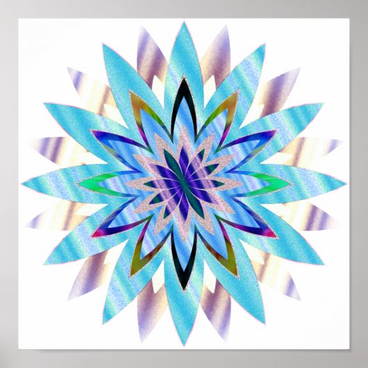 Mandala Damask Lotus Flower Art Elegant Poster (Voorkant)