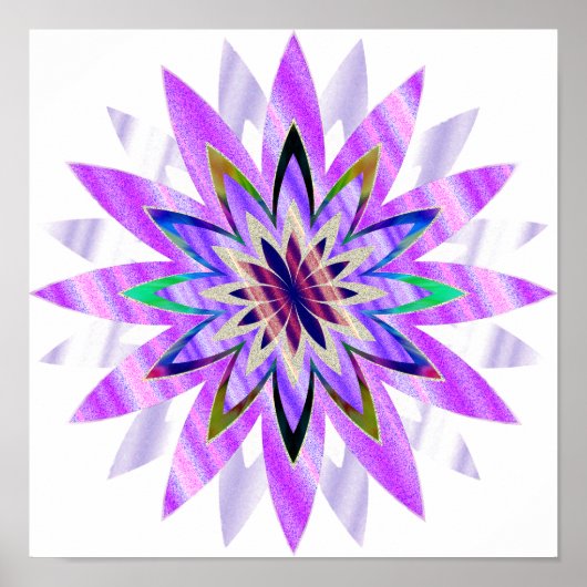 Mandala Damask Lotus Flower Art Elegant Poster (Voorkant)