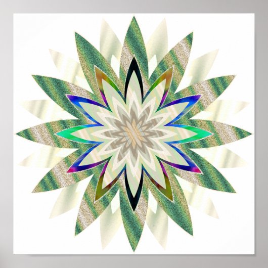 Mandala Damask Lotus Flower Art Elegant Poster (Voorkant)
