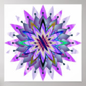 Mandala Damask Lotus Flower Art Elegant Poster (Voorkant)