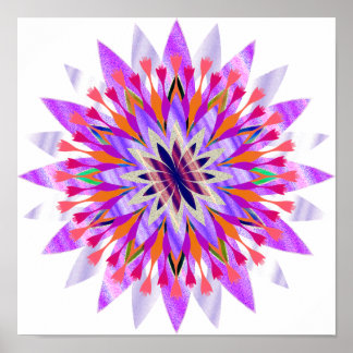Mandala Damask Lotus Flower Art Elegant Poster