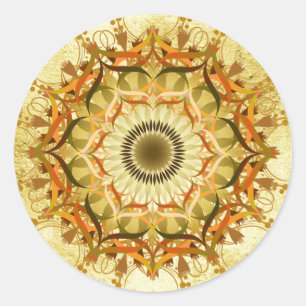 Mandala Damask Lotus Flower Art Elegant Ronde Sticker