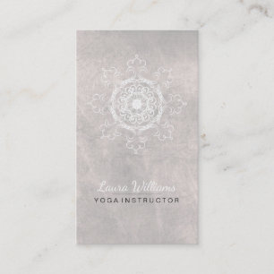 Mandala Damask Lotus Flower Meditation Black White Visitekaartje