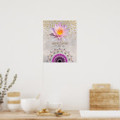 Mandala Damask Lotus Welkom Yoga Meditation Poster (Keuken)