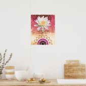 Mandala Damask Lotus Welkom Yoga Meditation Poster (Keuken)