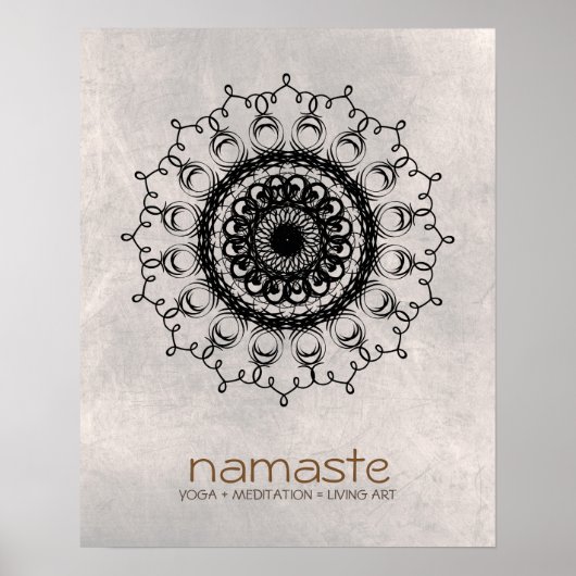 Mandala Damask Namaste Yoga Meditation Poster (Voorkant)