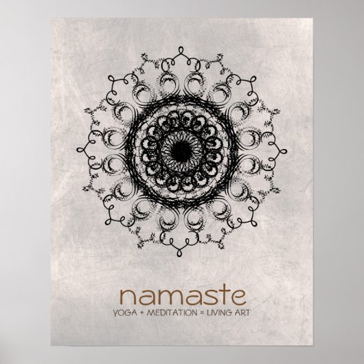 Mandala Damask Namaste Yoga Meditation Poster (Voorkant)