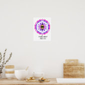Mandala Damask Welkom Lotus Flower Art Elegant Poster (Keuken)