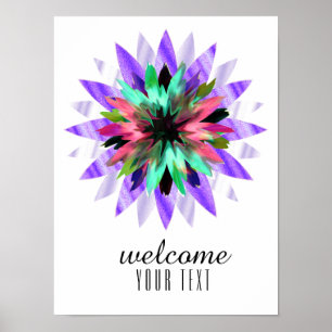 Mandala Damask Welkom Lotus Flower Art Elegant Poster