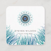 Mandala Damask Yoga Holistic Meditation Massage Sq Vierkante Visitekaartje (Voorkant)