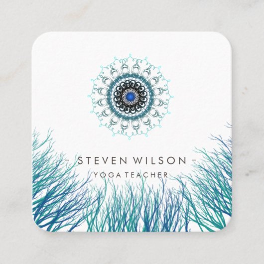 Mandala Damask Yoga Holistic Meditation Massage Sq Vierkante Visitekaartje (Voorkant)