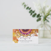 Mandala Damask Yoga Meditation Holistic Massage Visitekaartje (Staand voorkant)