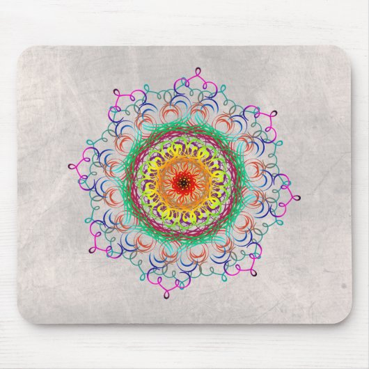 Mandala Damask Yoga Meditation Holistic Muismat (Voorkant)
