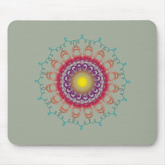 Mandala Damask Yoga Meditation Holistic Muismat (Voorkant)