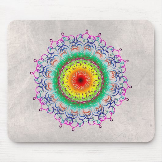 Mandala Damask Yoga Meditation Holistic Muismat (Voorkant)