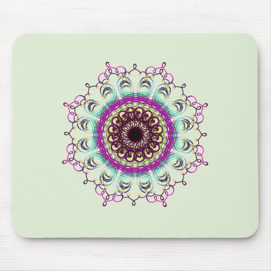 Mandala Damask Yoga Meditation Holistic Muismat (Voorkant)