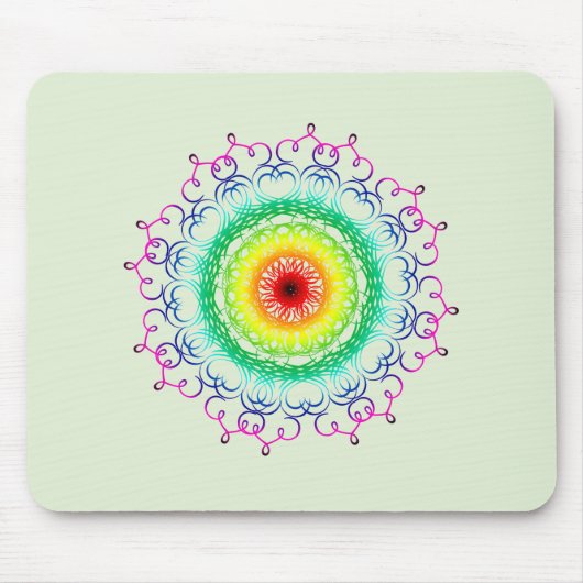 Mandala Damask Yoga Meditation Holistic Muismat (Voorkant)
