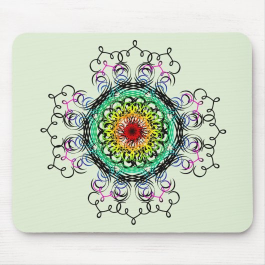 Mandala Damask Yoga Meditation Holistic Muismat (Voorkant)