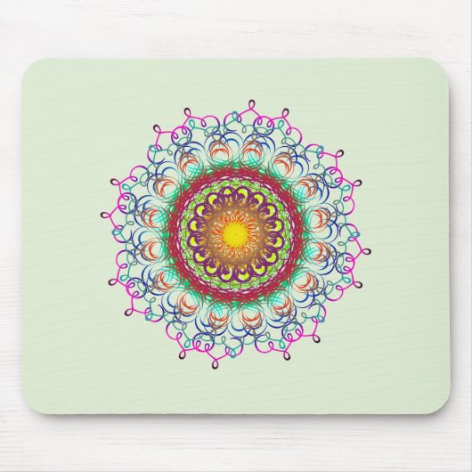 Mandala Damask Yoga Meditation Holistic Muismat (Voorkant)