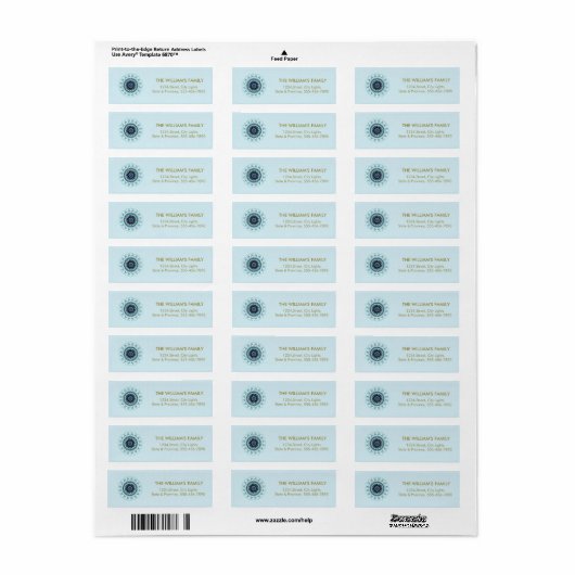 Mandala Damask Yoga Meditation Return Labels (Full Sheet)