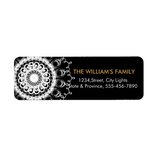 Mandala Damask Yoga Meditation Return Labels (Voorkant)