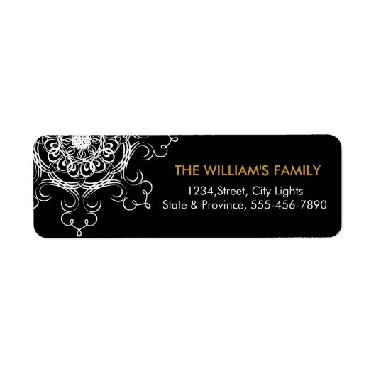 Mandala Damask Yoga Meditation Return Labels (Voorkant)