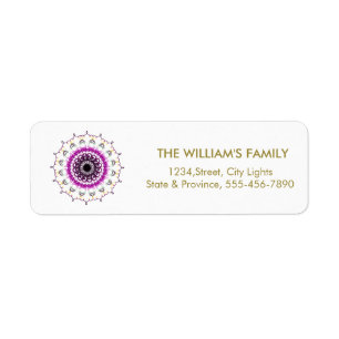 Mandala Damask Yoga Meditation Return Labels