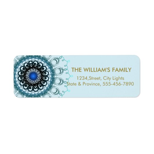 Mandala Damask Yoga Meditation Return Labels (Voorkant)
