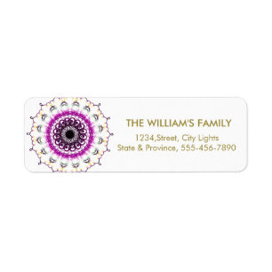 Mandala Damask Yoga Meditation Return Labels