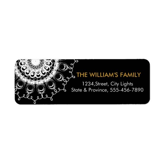 Mandala Damask Yoga Meditation Return Labels (Voorkant)