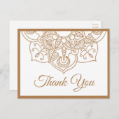 Mandala Dank u Bruin Boho Indiase moderne bruiloft Briefkaart (Voorkant / Achterkant)