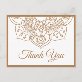 Mandala Dank u Bruin Boho Indiase moderne bruiloft Briefkaart