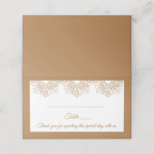 Mandala Dank u Bruin Boho Indiase moderne bruiloft Plaatskaartje (Buitenkant ongevouwen)