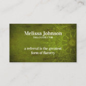 Mandala Dark Green Yoga Meditation Refer een vrien Aanbevelingskaartje (Voorkant)