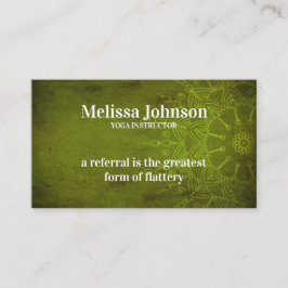 Mandala Dark Green Yoga Meditation Refer een vrien Aanbevelingskaartje