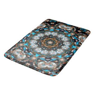 Mandala dat lijkt op een krater in heldere kleuren badmat