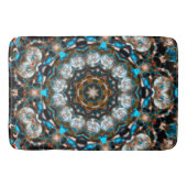 Mandala dat lijkt op een krater in heldere kleuren badmat (Voorkant)