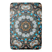 Mandala dat lijkt op een krater in heldere kleuren badmat (Voorkant Verticaal)