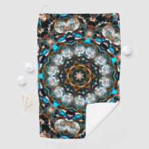 Mandala dat lijkt op een krater in heldere kleuren