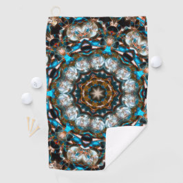 Mandala dat lijkt op een krater in heldere kleuren golfhanddoek