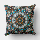 Mandala dat lijkt op een krater in heldere kleuren kussen (Achterkant)