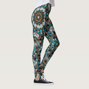 Mandala dat lijkt op een krater in heldere kleuren leggings