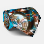 Mandala dat lijkt op een krater in heldere kleuren stropdas (Opgerold)