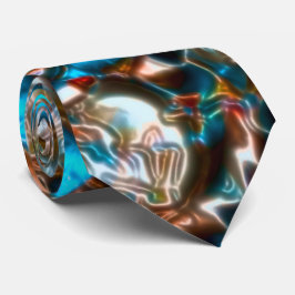 Mandala dat lijkt op een krater in heldere kleuren stropdas